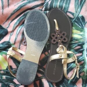 Diane Von Furstenberg Shoes - DVF Brown Gold Sandals SiZe 7 1/2 Diane Von Furstenberg Shoes - DVF Brown Gold Sandals SiZe 7 1/2